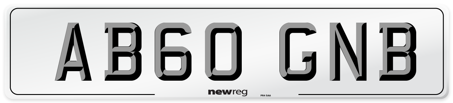 AB60 GNB Number Plate from New Reg